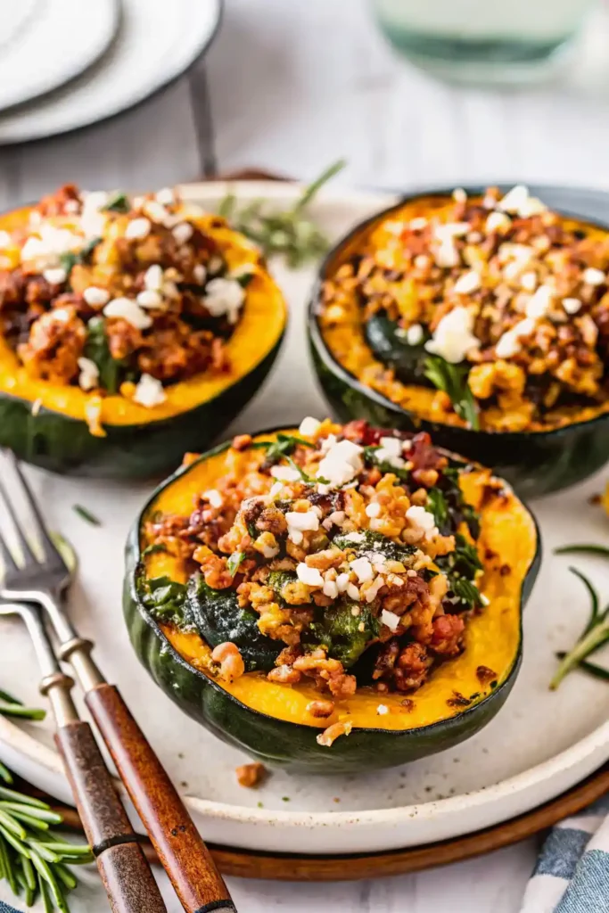 sausage-stuffed acorn squash