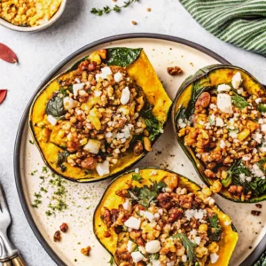 sausage-stuffed acorn squash