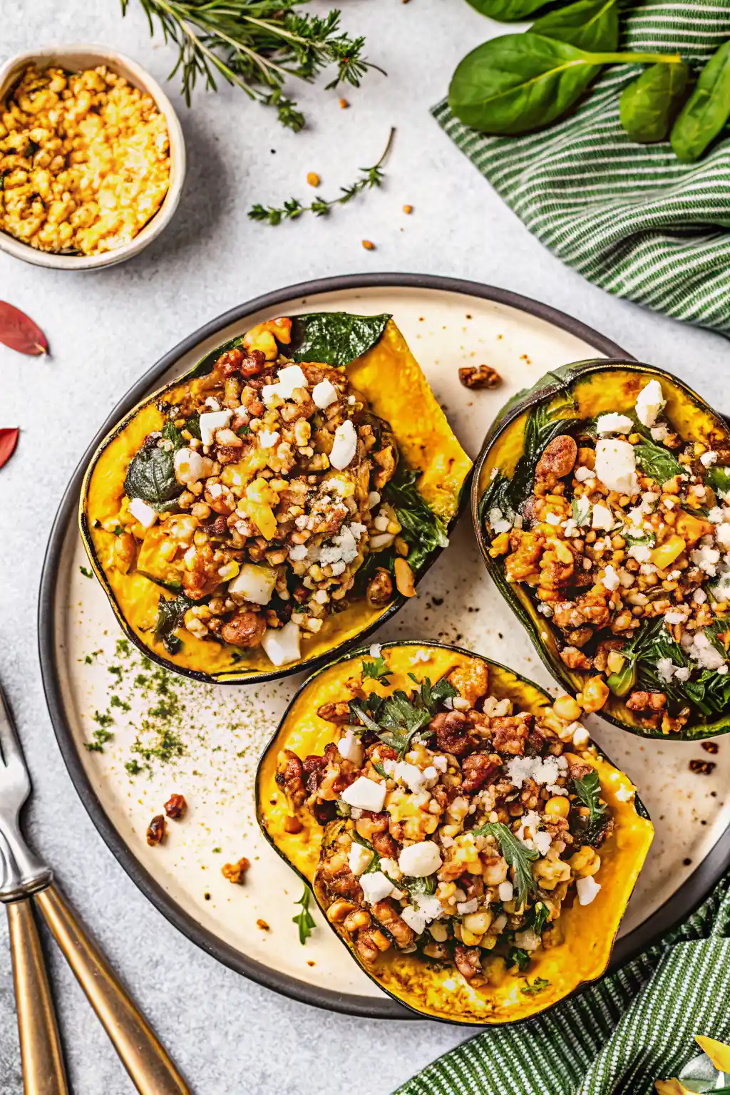 sausage-stuffed acorn squash