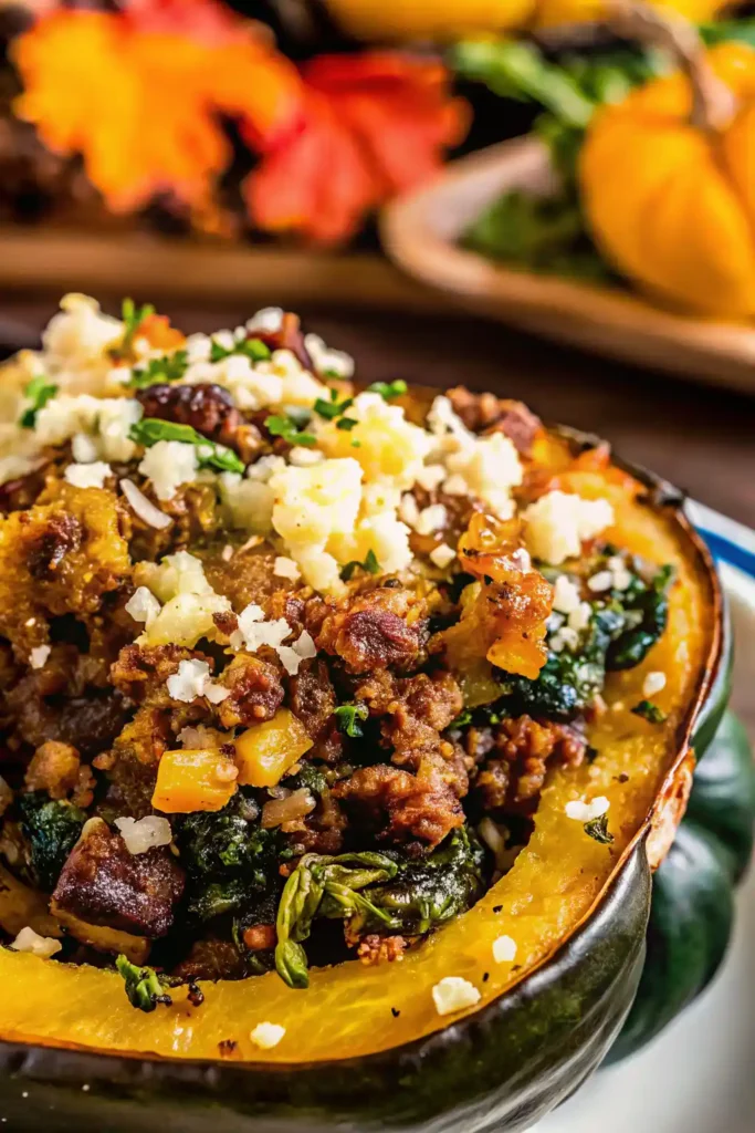 sausage-stuffed acorn squash
