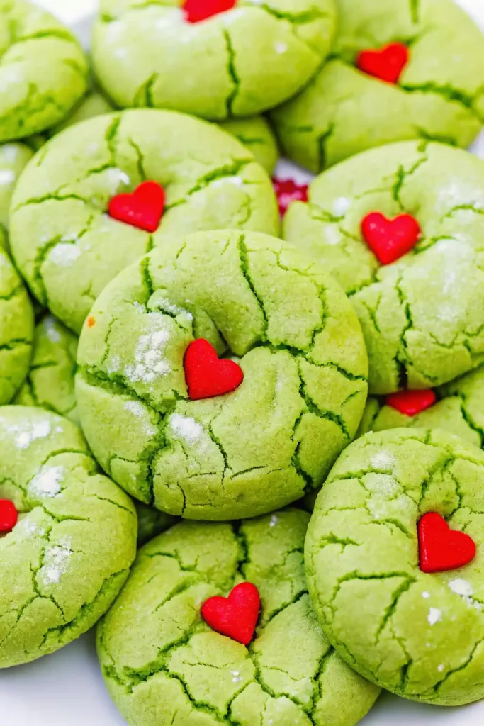 Grinch crinkle cookies