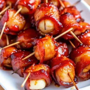 water chestnuts wrapped in bacon