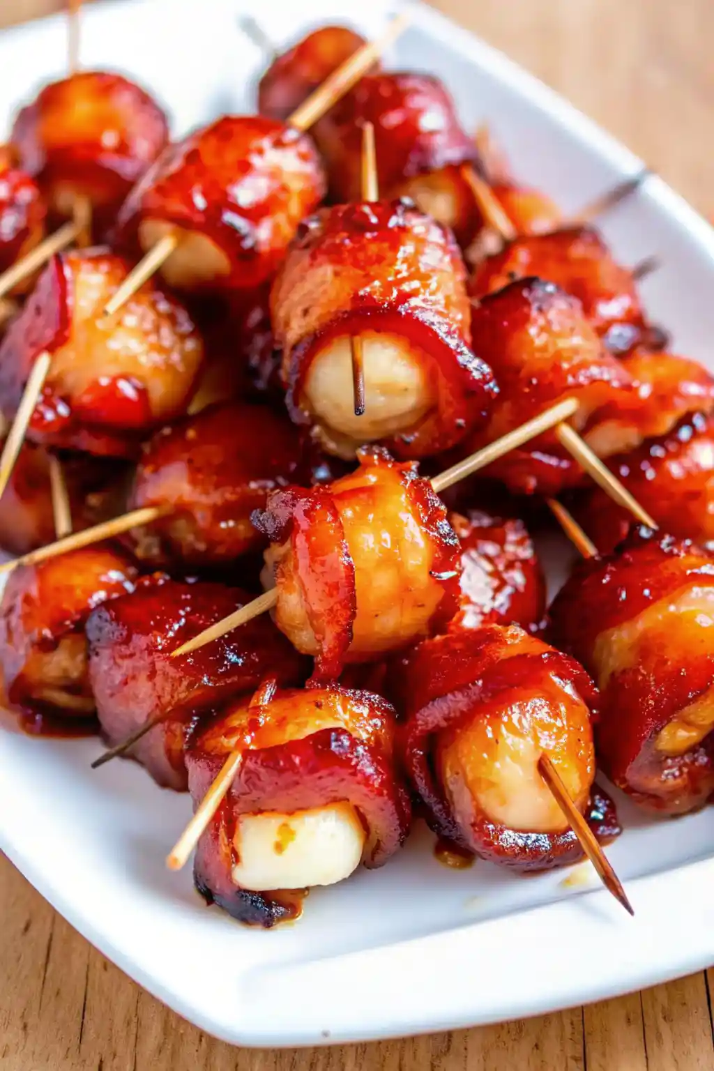 water chestnuts wrapped in bacon