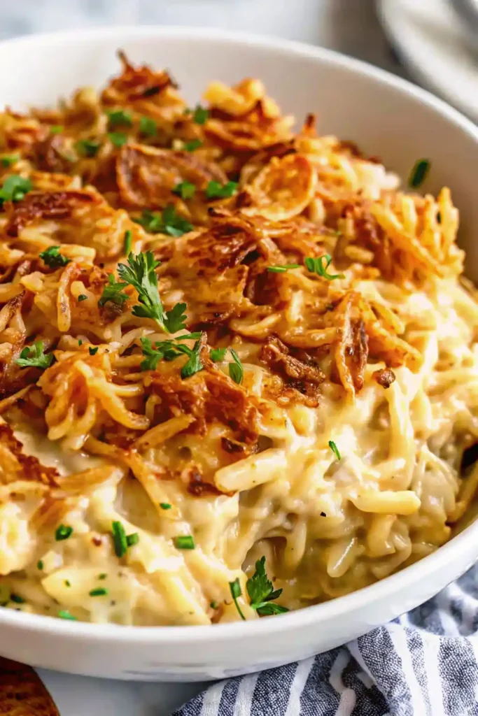 french onion chicken orzo casserole