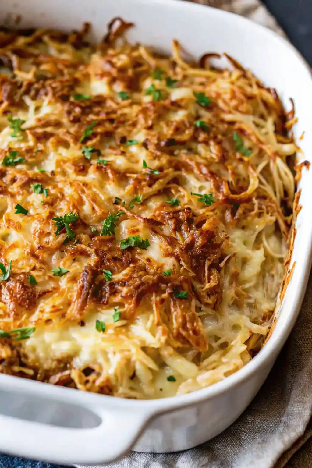 french onion chicken orzo casserole