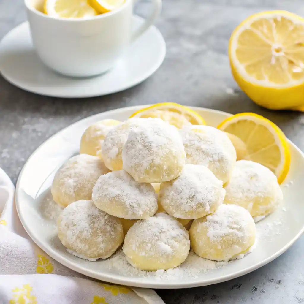 Meyer Lemon Greek Butter Cookies (Kourabiedes) 4 Greek Butter Cookies