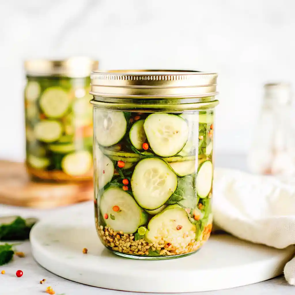 Easy Refrigerator Pickles (5-Minute No-Cook Recipe) 4 Refrigerator Pickles