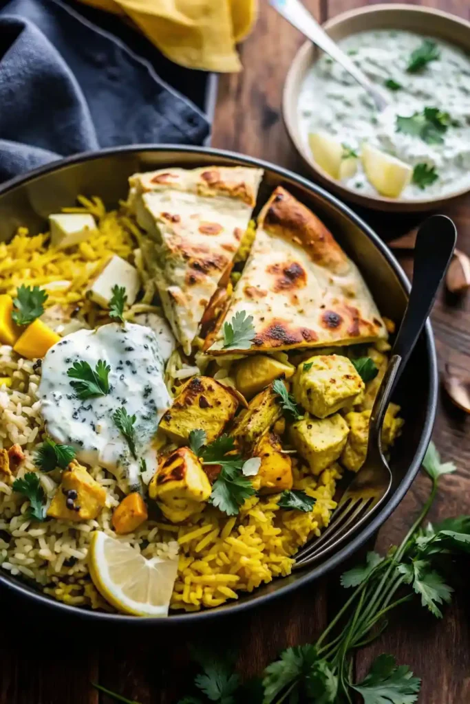 Mediterranean Chicken Tzatziki Rice Bake (One-Pan Healthy Dinner) 3 Chicken Tzatziki Rice