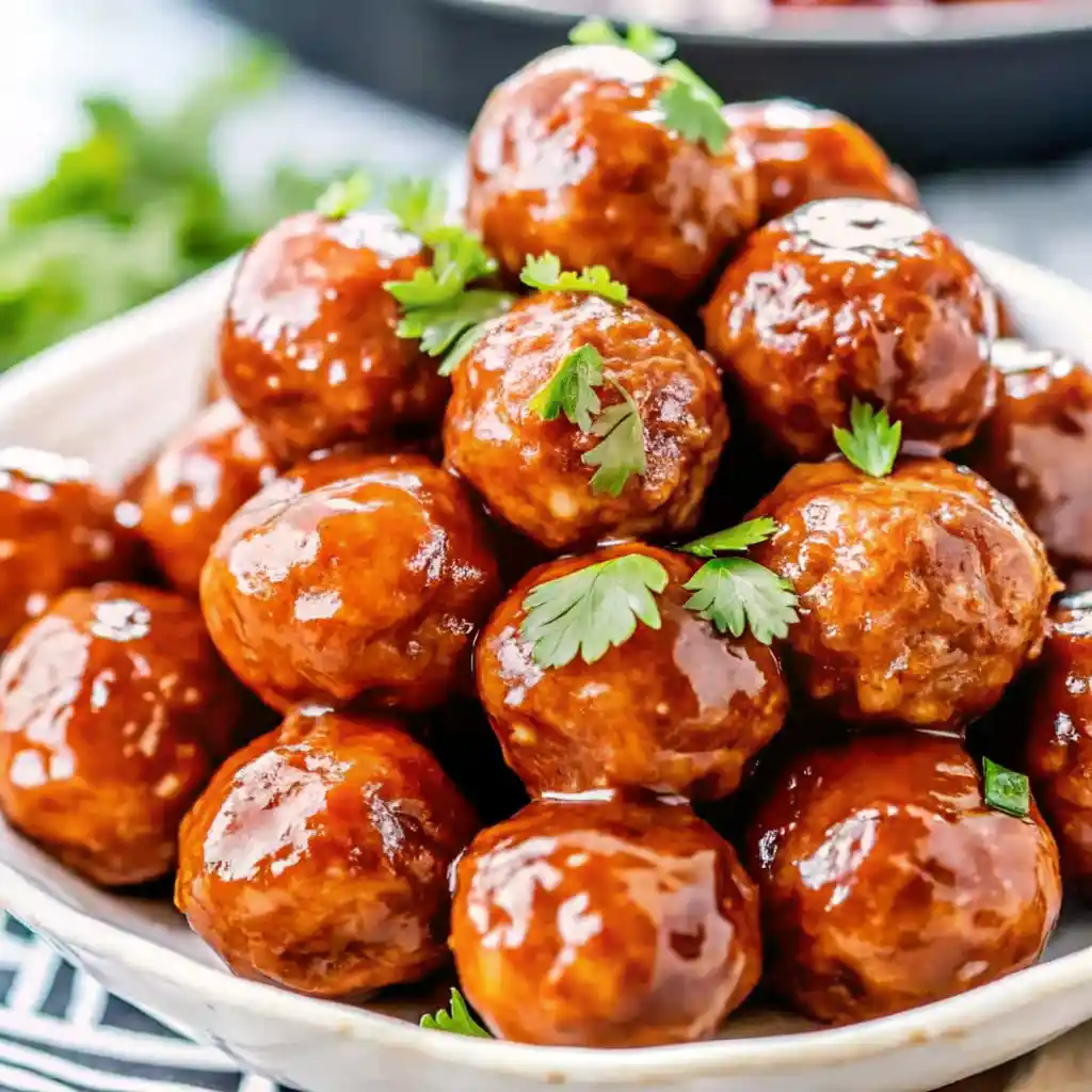 Savory Honey BBQ Crockpot Meatballs (The Ultimate 3-Ingredient Party Recipe) 4 Honey BBQ Crockpot Meatballs